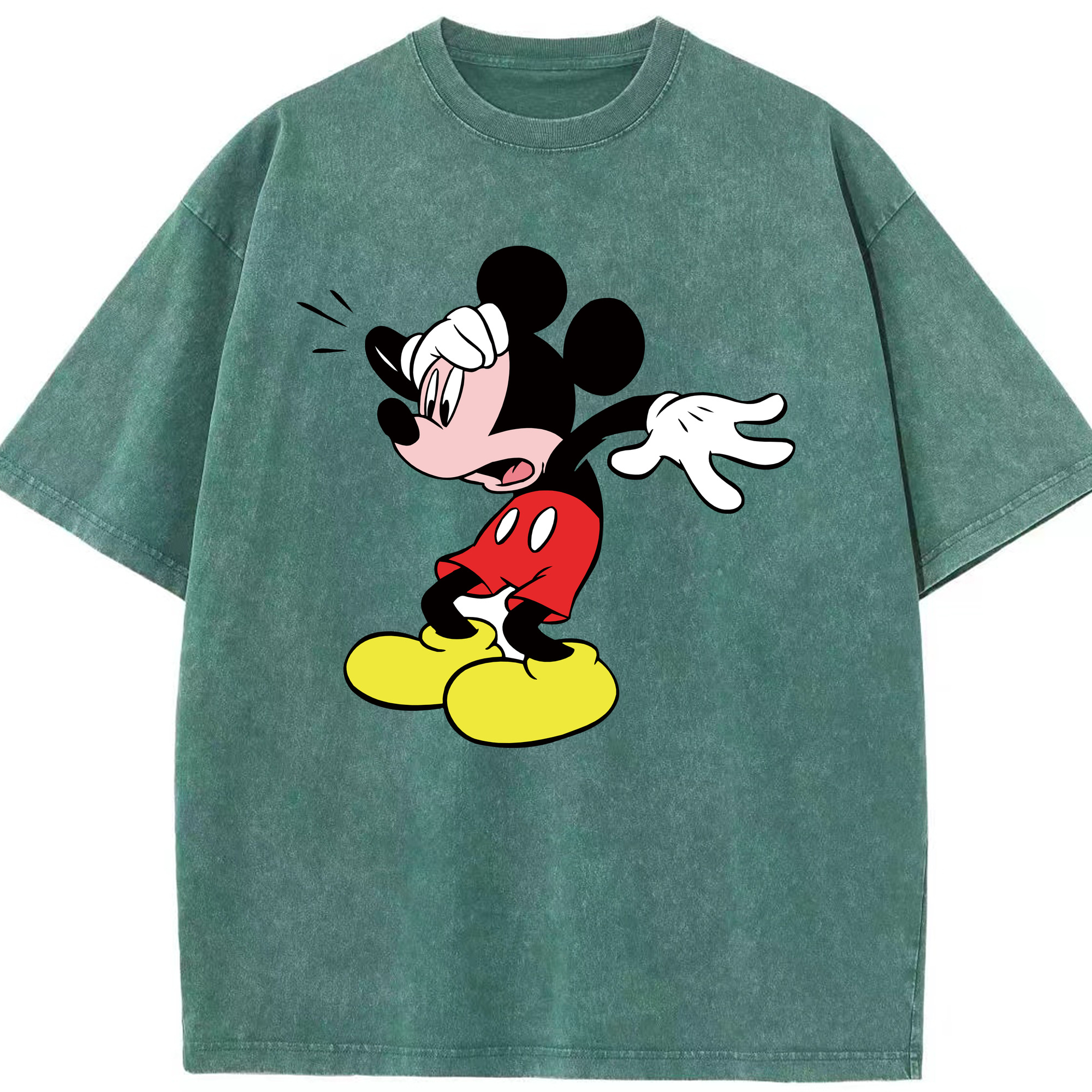 （画像用） ミッキーマウス Mickey Mouse 綿100% ヴィンテージ風 半袖Tシャツ（フロントプリント）